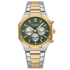 Curren 8440 Silver-Gold-Green