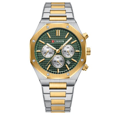 Curren 8440 Silver-Gold-Green Curren 8440 Silver-Gold-Green